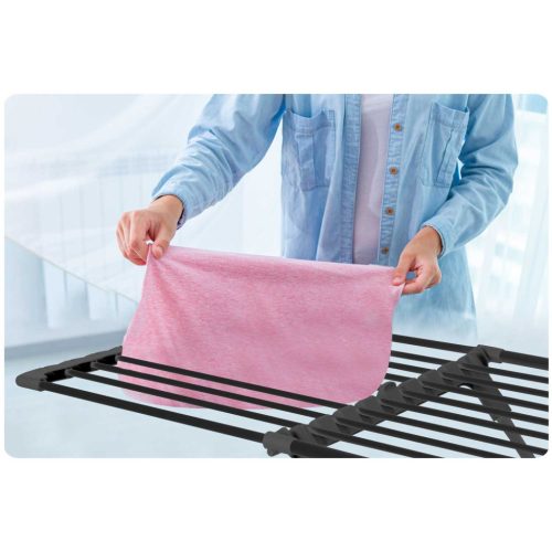 Ursula teleszkópos ruhaszárító kerekekkel , max 20m , zoknitartóval - Massido