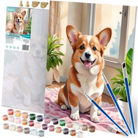 Festés szám szerint 40x50 cm Massido Corgi kutya