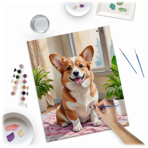 Festés szám szerint 40x50 cm Massido Corgi kutya
