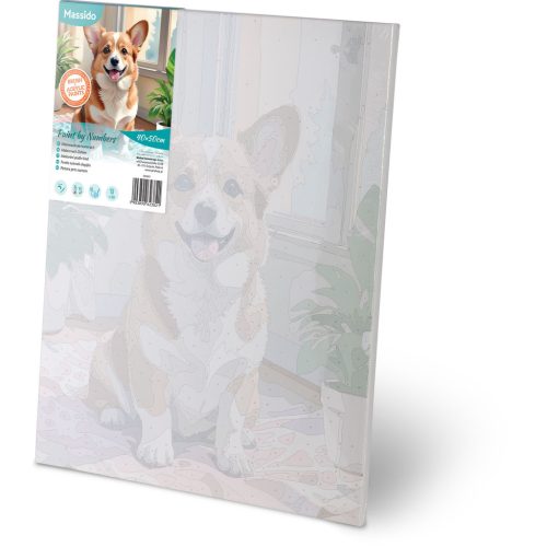 Festés szám szerint 40x50 cm Massido Corgi kutya