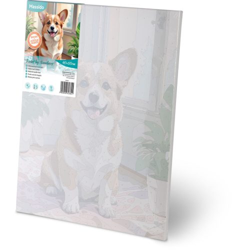 Festés szám szerint 40x50 cm Massido Corgi kutya