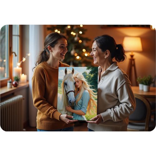 Számokkal festhető kép 40x50 cm Massido Lovas nő portréja