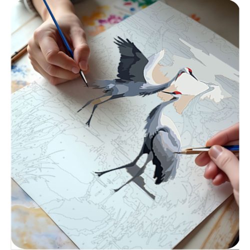 Számokkal festendő kép 40x50 cm Massido Cranes