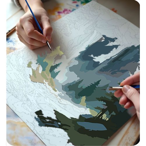 Számokkal festhető kép 40x50 cm Massido hegyi táj