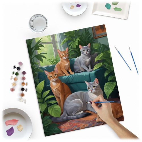 Számokkal festhető kép 40x50 cm Massido Cats