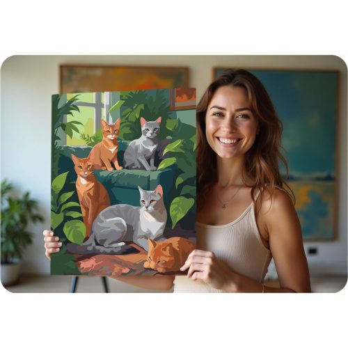 Számokkal festhető kép 40x50 cm Massido Cats