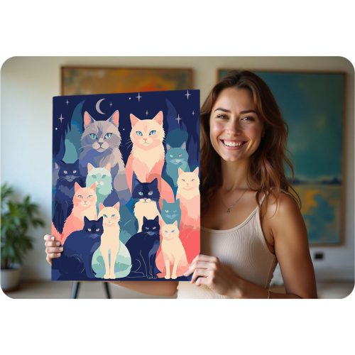 Számokkal festhető kép 40x50 cm Massido Cats