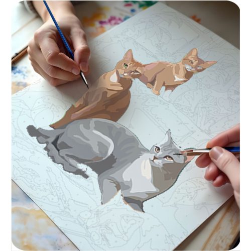 Számokkal festhető kép 40x50 cm Massido Cats