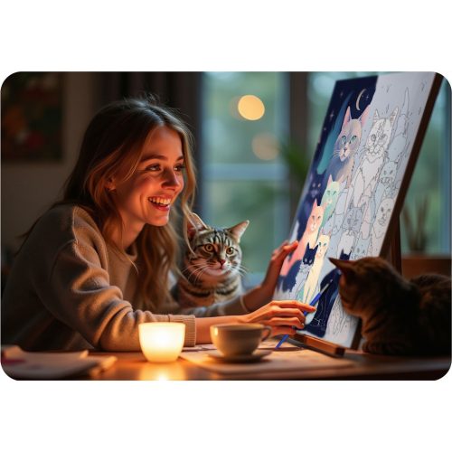 Számokkal festhető kép 40x50 cm Massido Cats