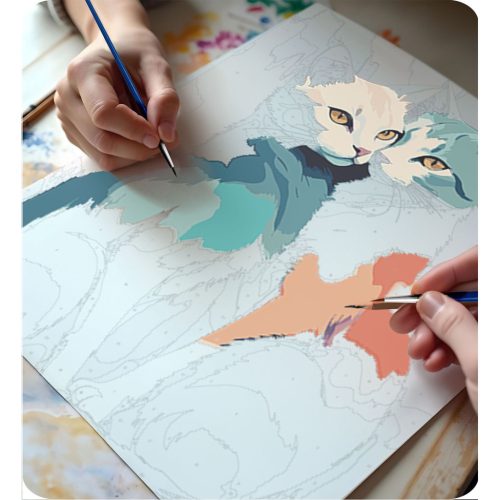 Számokkal festhető kép 40x50 cm Massido Cats