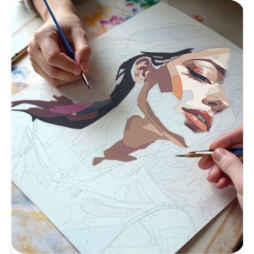 Festmény számokkal 40x50 cm Massido Női portré