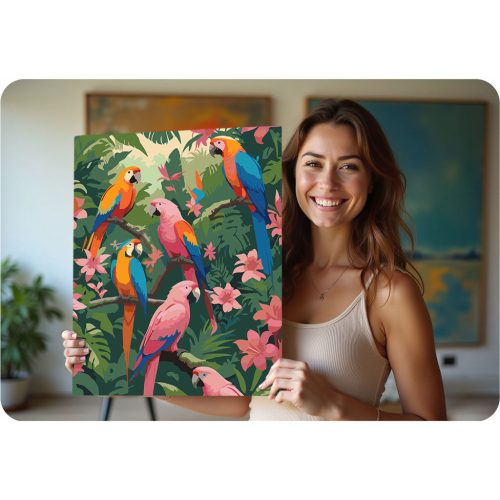 Számokkal festendő kép 40x50 cm Massido Papugi