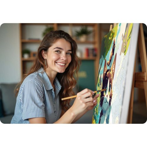 Fesd számok szerint kép 40x50 cm Massido Kotek