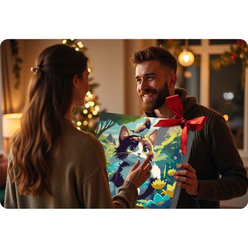 Fesd számok szerint kép 40x50 cm Massido Kotek