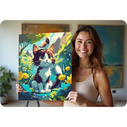 Fesd számok szerint kép 40x50 cm Massido Kotek