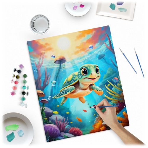 Fesd számok szerint képre 40x50 cm Massido Turtle