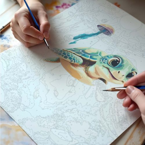 Fesd számok szerint képre 40x50 cm Massido Turtle