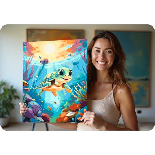 Fesd számok szerint képre 40x50 cm Massido Turtle