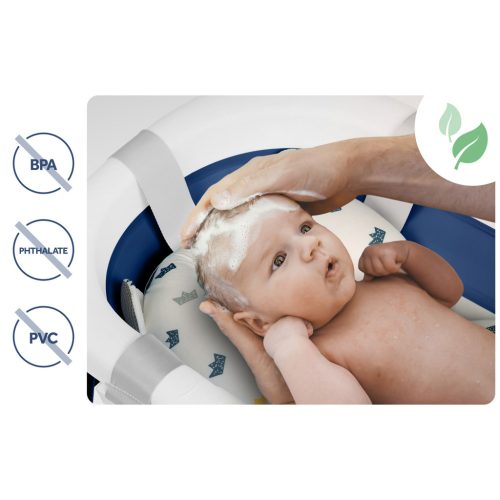 Összecsukható fürdőkád gyerekeknek, csecsemőknek Ricokids RK-286 betéttel, fehér és kék