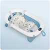 Összecsukható fürdőkád gyerekeknek, csecsemőknek hőmérővel és betéttel RK-287 fehér és kék