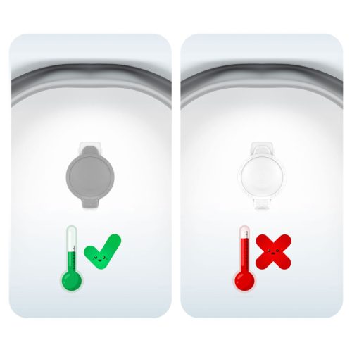 Összecsukható fürdőkád gyerekeknek, csecsemőknek hőmérővel és betéttel Ricokids RK-287 fehér-szürke