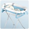 Összecsukható fürdőkád gyerekeknek, csecsemőknek kerettel, hőmérővel és betéttel Ricokids RK-287 fehér és kék