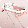 Összecsukható fürdőkád gyerekeknek, csecsemőknek kerettel, hőmérővel és betéttel Ricokids RK-287 fehér és rózsaszín