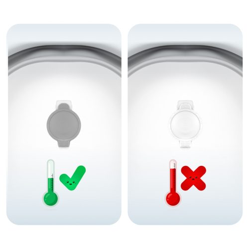 Összecsukható fürdőkád gyerekeknek, csecsemőknek kerettel, hőmérővel és betéttel Ricokids RK-287 fehér és szürke-A