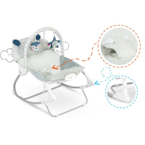 Multifunkcionális baba hinta pihenőszék, szürke - Nukido