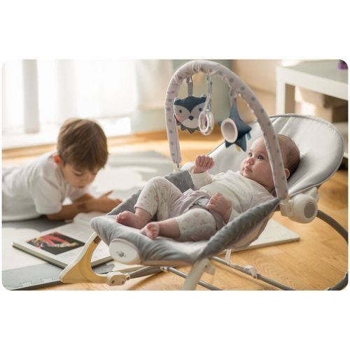 Multifunkcionális baba hinta pihenőszék, szürke - Nukido