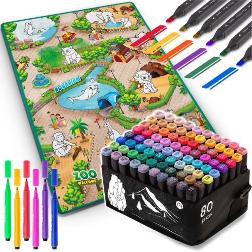 Festőszőnyeg 90 x 120 cm + 80 Ricokids alkoholos marker