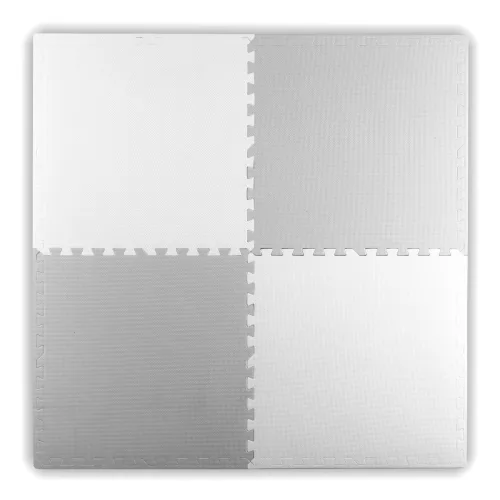 Nagy habszivacs szőnyeg, Ricokids puzzle 60x60cm 4 db fehér és szürke