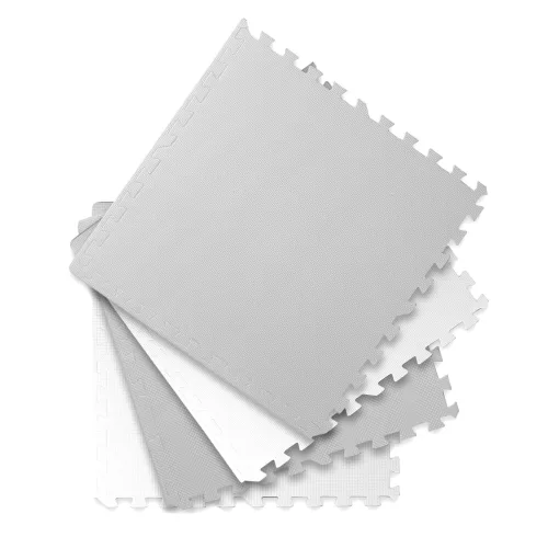 Nagy habszivacs szőnyeg, Ricokids puzzle 60x60cm 4 db fehér és szürke