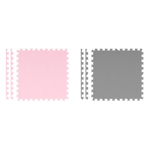 Habszivacs kirakós szőnyeg 180x180cm 9 db-os szürke-rózsaszín