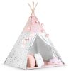 Nukido Teepee sátor gyerekeknek füzérrel és fényekkel - rózsaszín