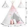 Nukido Teepee sátor gyerekeknek füzérrel és fényekkel - rózsaszín