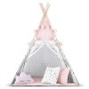 Nukido Teepee sátor gyerekeknek füzérrel és fényekkel - rózsaszín