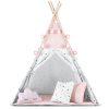 Nukido Teepee sátor gyerekeknek füzérrel és fényekkel - rózsaszín