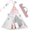 Nukido Teepee sátor gyerekeknek füzérrel és fényekkel - rózsaszín