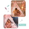 Nukido Teepee sátor gyerekeknek füzérrel és fényekkel - rózsaszín