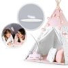 Nukido Teepee sátor gyerekeknek füzérrel és fényekkel - rózsaszín