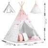 Nukido Teepee sátor gyerekeknek füzérrel és fényekkel - rózsaszín