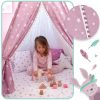 Nukido Teepee sátor lámpákkal gyerekeknek - rózsaszín csillagokkal