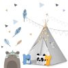 Teepee Indián sátor - játszósátor gyerekeknek lámpával , szőnyeggel és párnákkal , szürke - Nukido
