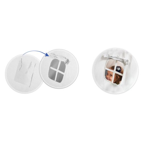 Teepee Indián sátor - játszósátor gyerekeknek lámpával , szőnyeggel és párnákkal , sötétkék és fehér - Nukido