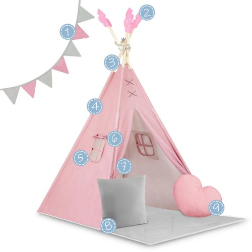 NK-406 Nukido tipi sátor gyerekeknek - rózsaszín
