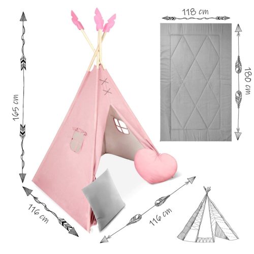 NK-406 Nukido tipi sátor gyerekeknek - rózsaszín