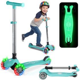   Ricokids Glow háromkerekű, sötétben világító roller gyerekeknek - türkiz