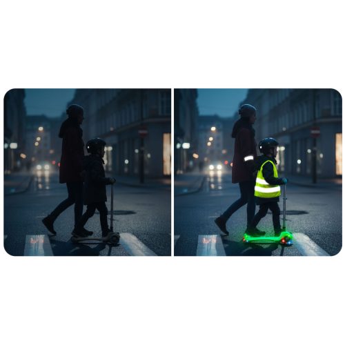 Ricokids Glow háromkerekű, sötétben világító roller gyerekeknek - türkiz