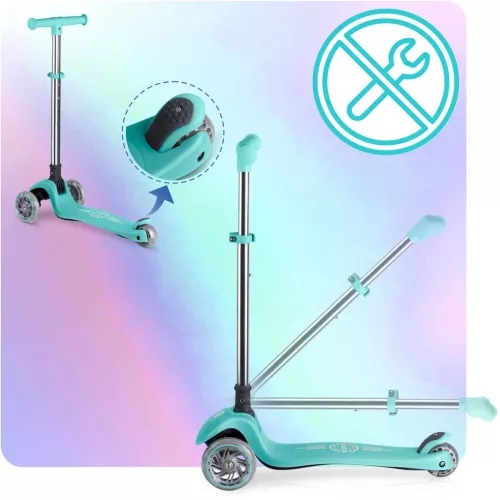 Ricokids Glow háromkerekű, sötétben világító roller gyerekeknek - türkiz